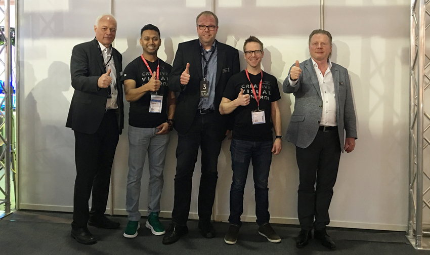 Managing director of MA Lighting Technology Michael Adenau, Avolites sales director Koy Neminathan, managing director of MA Lighting Technology Gerhard Krude, Avolites sales manager Stephen Baird-Smith, chairman of MA Lighting International Ralph-Jörg Wezorke